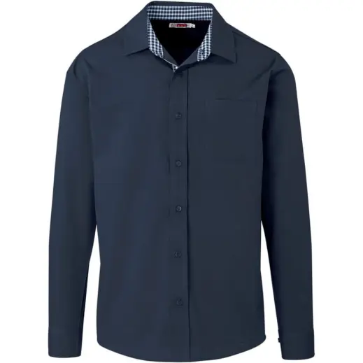 Mens Long Sleeve Warrington Shirt Navy Front